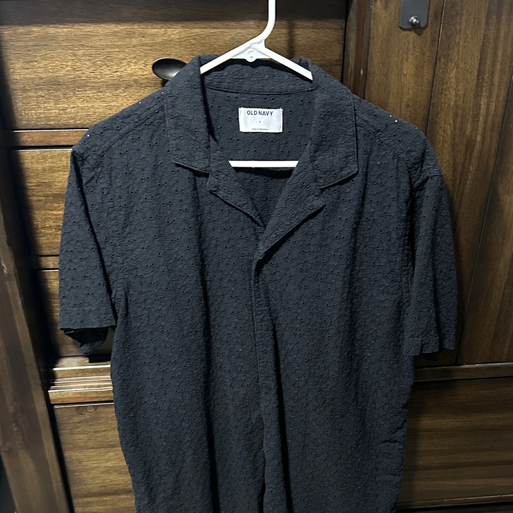 Old Navy Men's Charcoal Textured Shirt